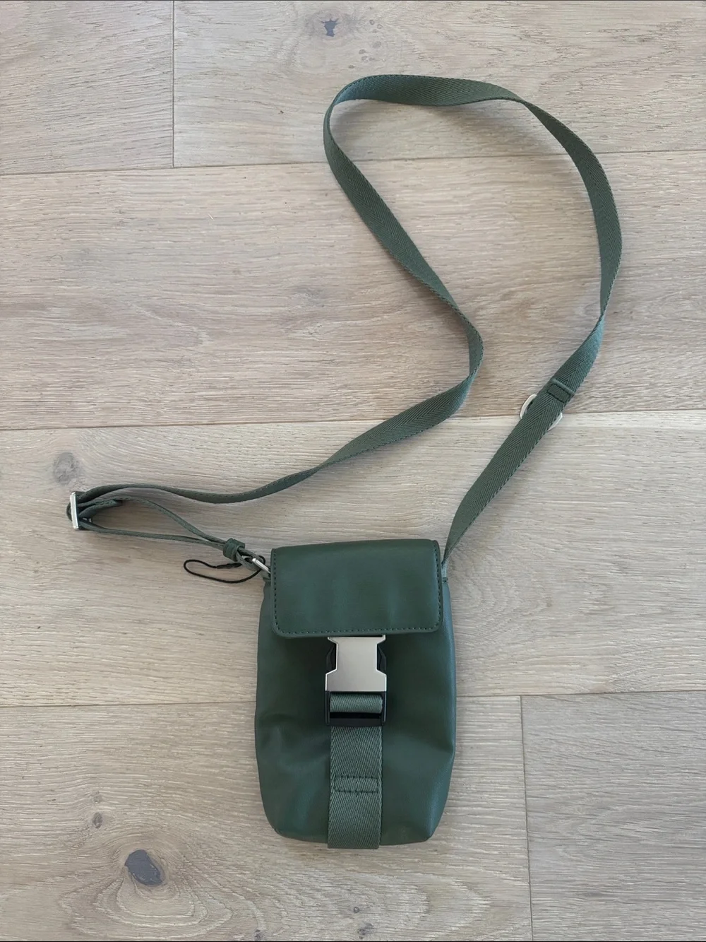 Zara Military Green Crossbody Phone Pouch